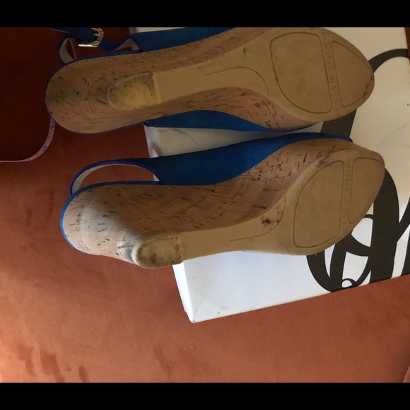 Nine West Blue Wedge Sandal - Picture 4 of 6